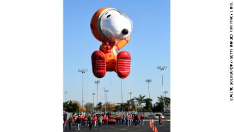  Astronaut Snoopy by Peanuts Worldwide is seen on the test flight on November 2