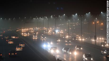 Thick smog has resulted in several days of low visibility across New Delhi. 