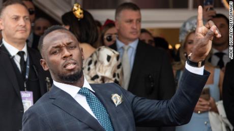 Sprinter Usain Bolt was one of a host of celebrities at the Melbourne Cup.