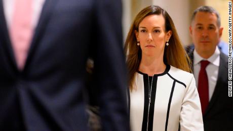 Jennifer Williams, an aide to US Vice President Mike Pence, arrives for a deposition as part of the House Impeachment inquiries on Capitol Hill in Washington, DC, November 7, 2019.