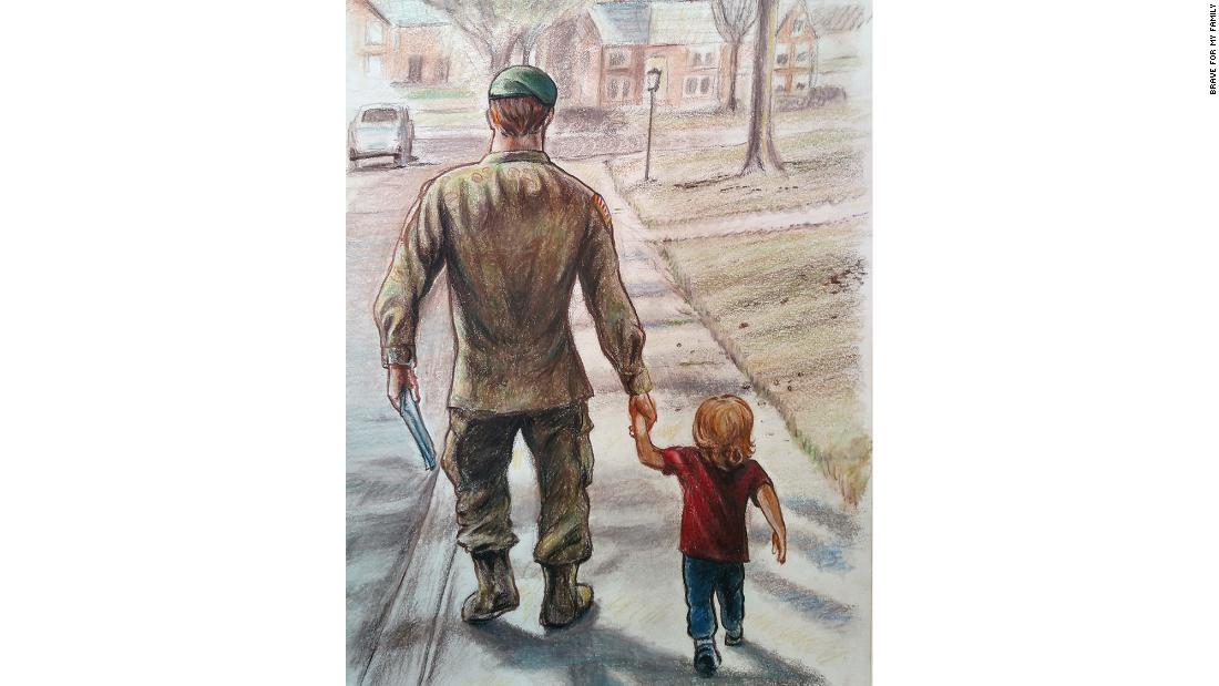 Davidson and his dad, as illustrated by his father in a book they wrote together.