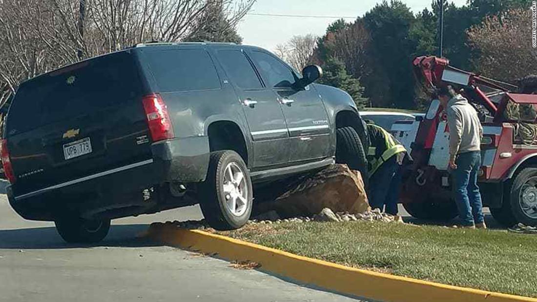 A rock in Omaha became an overnight attraction thanks to the cars that can't seem to avoid it - CNN