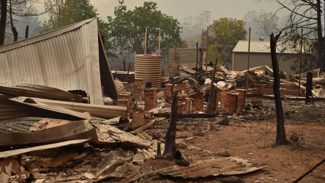 The remains of a property are seen in Bobin on November 9.