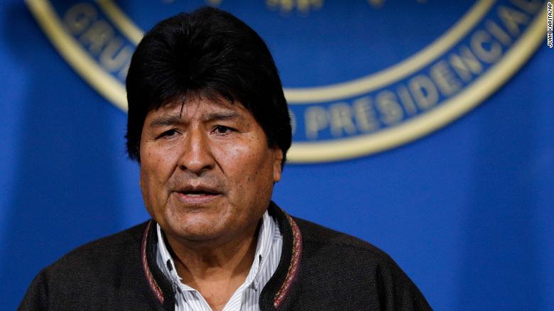 Bolivia's President Evo Morales during a press conference in La Paz, Bolivia, on Sunday, November 10, 2019.