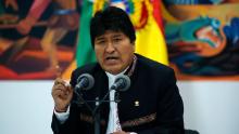 LA PAZ, BOLIVIA - OCTOBER 22: President of Bolivia and Presidential candidate for MAS Evo Morales speaks during a press conference on October 23, 2019 in La Paz, Bolivia. President Evo Morales denied fraud and accused right wing opposition of attempting a coup and therefore declared a state of emergency. (Photo by Javier Mamani/Getty Images)