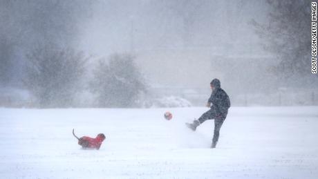 A little game of fetch brings some challenges November 11 at Chicago&#39;s Humboldt Park. 