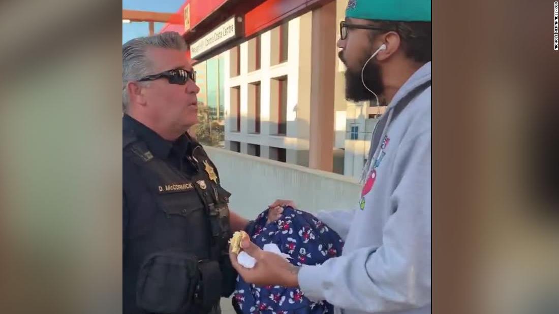 Police detain man eating a sandwich on a San Francisco train platform - CNN