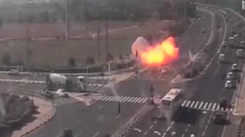 Rockets fired at Israel narrowly miss cars on highway