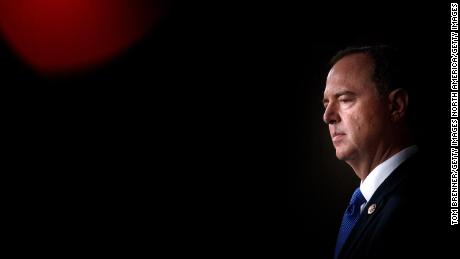 House Intelligence Committee Chairman Adam Schiff (D-CA) looks on during a weekly news conference held by House Speaker Nancy Pelosi (D-CA) on October 2, 2019. 