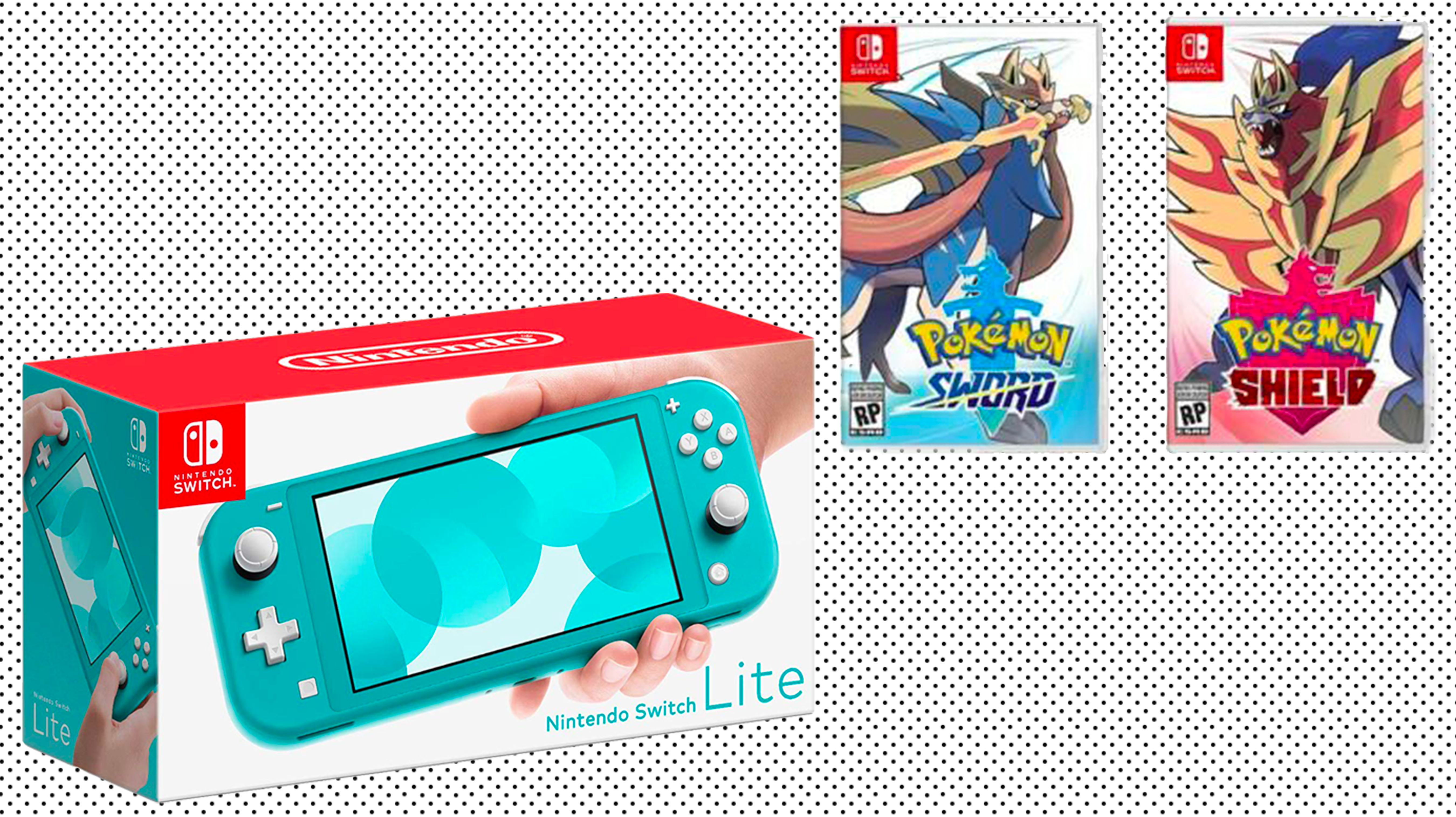 nintendo switch with pokemon sword and shield