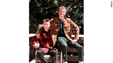 Hank Cazier, left, in a Macy&#39;s holiday campaign photo.