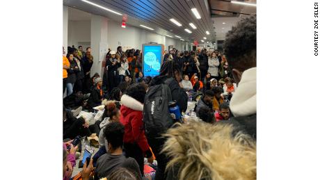 Students staged a sit-in protest at the Barnes Center at the Arch on the Syracuse University campus