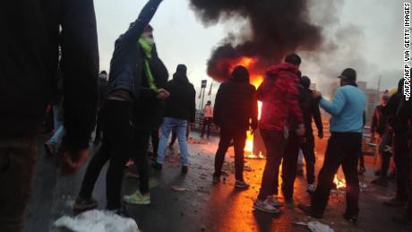 Demonstrators gather Saturday in Tehran.