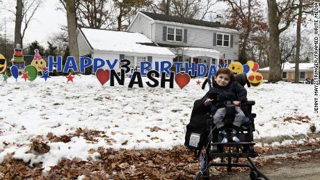 To celebrate Nash&#39;s third birthday, the town threw him a parade. 