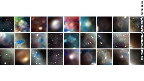 The 27 newly-discovered supernova remnants are shown in this image.