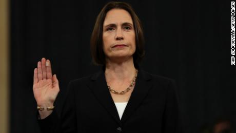 Fiona Hill, the National Security Council&#39;s former senior director for Europe and Russia, is sworn in to testify before the House Intelligence Committee in the Longworth House Office Building on Thursday in Washington.