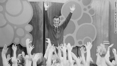 Fred Rogers entertains children during a Mister Rogers&#39; Day celebration in South Dakota.