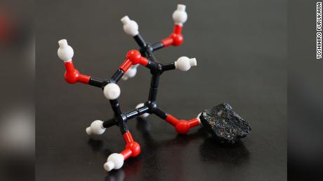 A model of the molecular structure of ribose, which was found in a meteorite.