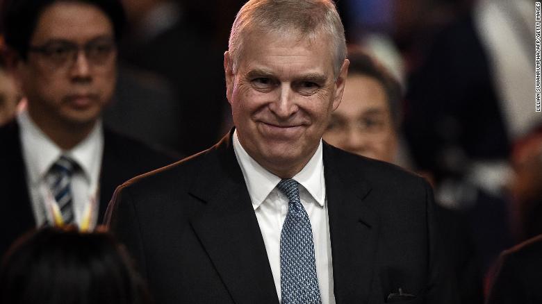 Britain's Prince Andrew, Duke of York leaves after speaking at the ASEAN Business and Investment Summit in Bangkok on November 3, 2019.