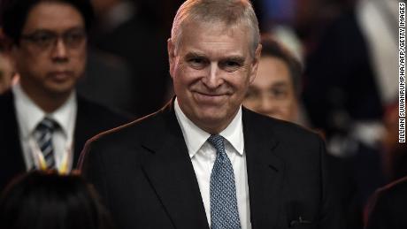 Britain&#39;s Prince Andrew, Duke of York leaves after speaking at the ASEAN Business and Investment Summit in Bangkok on November 3, 2019, on the sidelines of the 35th Association of Southeast Asian Nations (ASEAN) Summit. (Photo by Lillian SUWANRUMPHA / AFP) (Photo by LILLIAN SUWANRUMPHA/AFP via Getty Images)