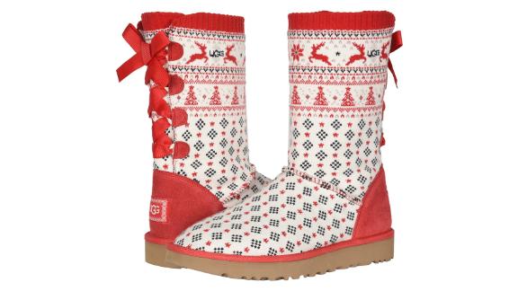 red and white uggs