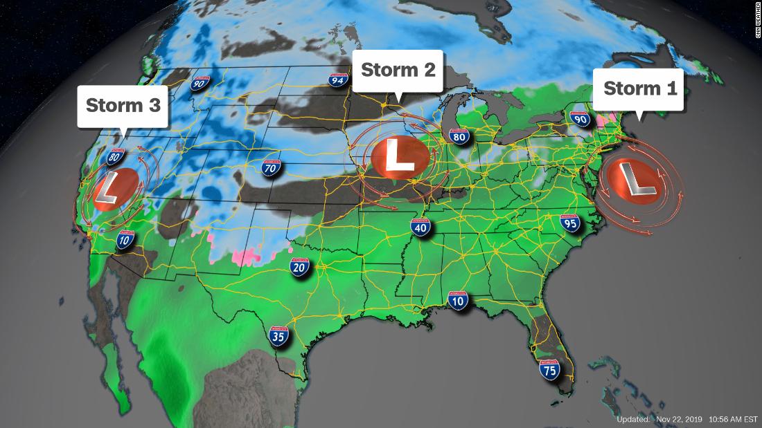 Thanksgiving weather Three big storms could snarl your travel next