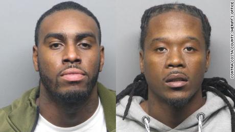 Domico Dones, left, and Frederick Johnson were arrested and charged in connection with a Halloween shooting that left five dead. 