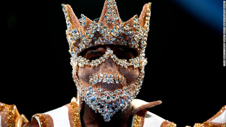 WBC heavyweight champion Deontay Wilder enters the ring for the start of his title fight against Luis Ortiz at MGM Grand Garden Arena on November 23, 2019 in Las Vegas, Nevada. Wilder retained his title with a seventh-round knockout.  