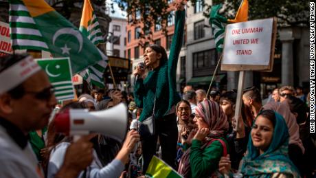 Thousands demonstrated outside India&#39;s High Commission in London in August. 