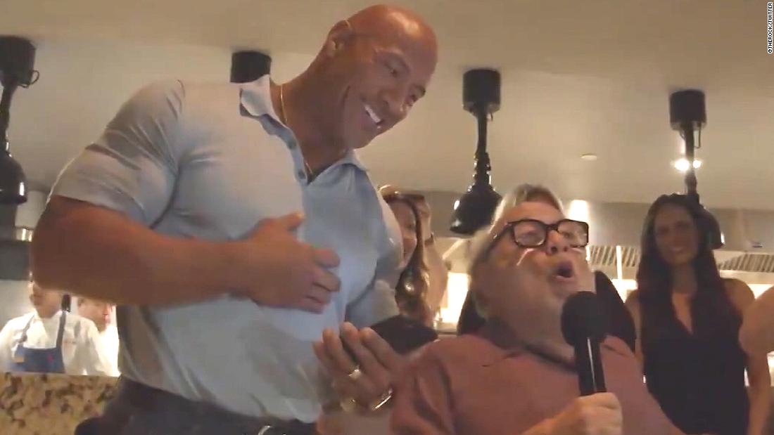 See 'The Rock' and Danny DeVito crash a wedding in Mexico CNN Video