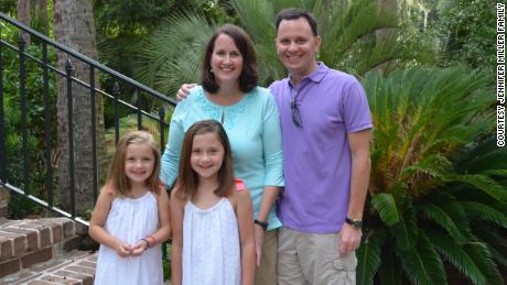 Jennifer Miller of Westfield, New Jersey, with her husband Christopher and daughters Caroline and Katie.