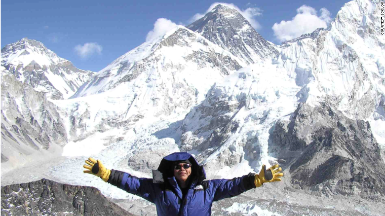 EcoLoo co-founder Zuraina Zaharin in the Himalayas in the early 2000s. Not pictured: the dubious toilet facilities.