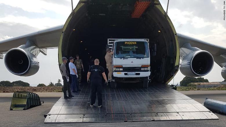 This image, shared widely on social media and verified by a CNN source, appears to show a truck being unloaded in Nacala in September.