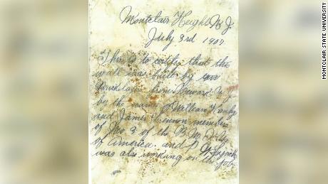 A closer view of the letter found during renovations.