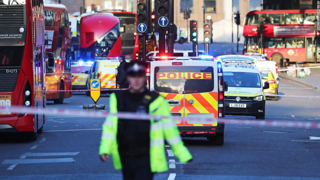 Police and emergency services work at the scene of the terrorist near London Bridge on Friday, November 29.