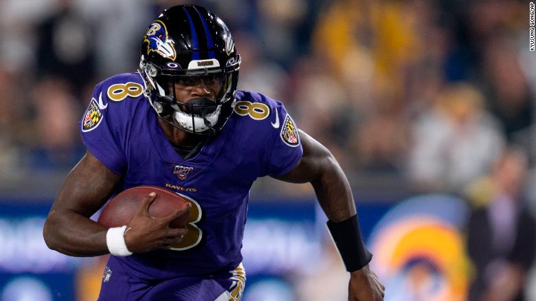 Baltimore Ravens quarterback Lamar Jackson is on pace to break the record for rushing yards by a quarterback in a season.