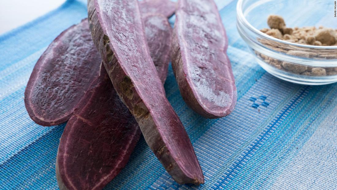 Imo is a supercharged purple sweet potato that doesn&#39;t cause blood sugar to spike as much as a regular white potato.