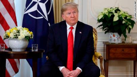 U.S. President Donald Trump meets NATO Secretary General, Jens Stoltenberg at Winfield House in London, Tuesday, Dec. 3, 2019. US President Donald Trump will join other NATO heads of state at Buckingham Palace in London on Tuesday to mark the NATO Alliance&#39;s 70th birthday. (AP Photo/Evan Vucci)