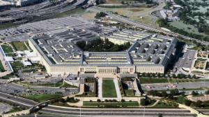 Aerial view of the Pentagon building photographed on September 24, 2017. 