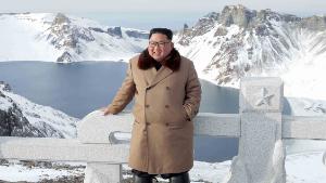 This undated picture released from North Korea&#39;s official Korean Central News Agency (KCNA) on December 4, 2019 shows North Korean leader Kim Jong Un posing as he visits battle sites at Mount Paektu, Ryanggang.