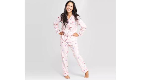 pink holiday pajamas