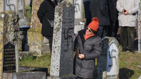 Swastikas sprayed on more than 100 graves in Jewish cemetery in France