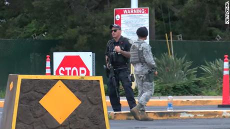 Security outside the Nimitz gate 