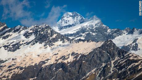 Glaciers in Mount Aspiring National Park on New Zealand's South Island have turned pinkish-red from dust and particles blown over from Australia's bush fires. 