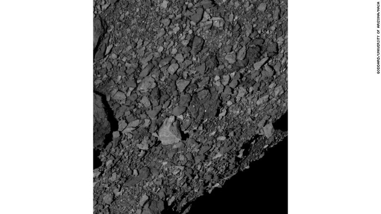 Bennu's surface is covered in boulders.