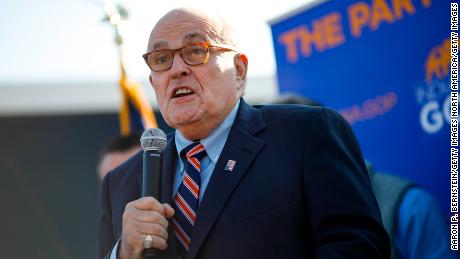 FRANKLIN TOWNSHIP, IN - NOVEMBER 03: Former New York City Mayor Rudy Giuliani arrives to campaign for Republican Senate hopeful Mike Braun on November 3, 2018 in Franklin Township, Indiana. Braun is locked in a tight race with incumbent Democrat Sen. Joe Donnelly. (Photo by Aaron P. Bernstein/Getty Images)