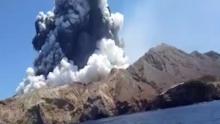 Video captured by a bystander shows the volcano on New Zealand's White Island erupting. 