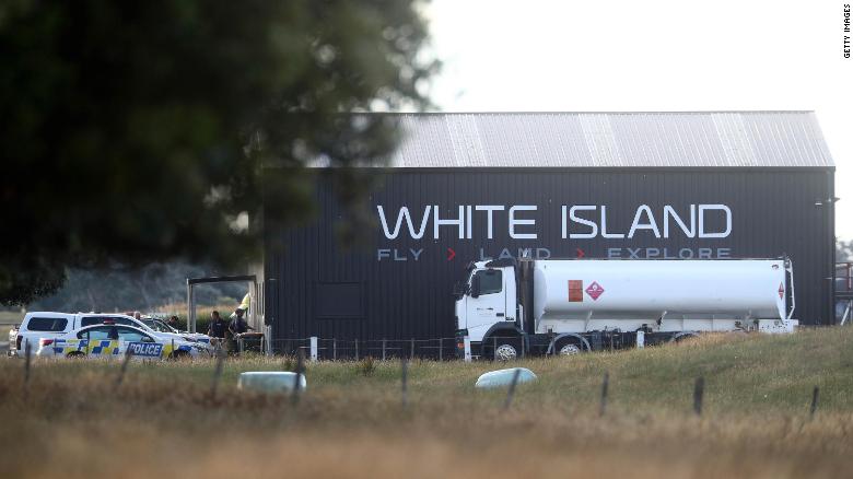 Emergency crews are seen at the Whakatane Airport on December 9.