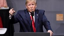 NEW YORK, NEW YORK - NOVEMBER 12: President Donald Trump delivers a speech at the Economic Club Of New York in the Grand Ballroom of the Midtown Hilton Hotel on November 12, 2019 in New York City. (Photo by Steven Ferdman/WireImage)