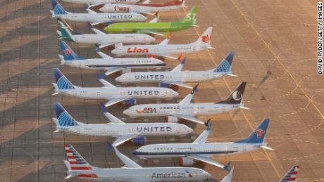 MOSES LAKE, WA - OCTOBER 23: Boeing 737 MAX airplanes are parked at Grant County International Airport October 23, 2019 in Moses Lake, Washington. Boeing reported that its profits were down by more than half in the latest quarter. The company has finished updates and testing on the 737 MAX and plans to have the planes flying by the end of the year. (Photo by David Ryder/Getty Images)